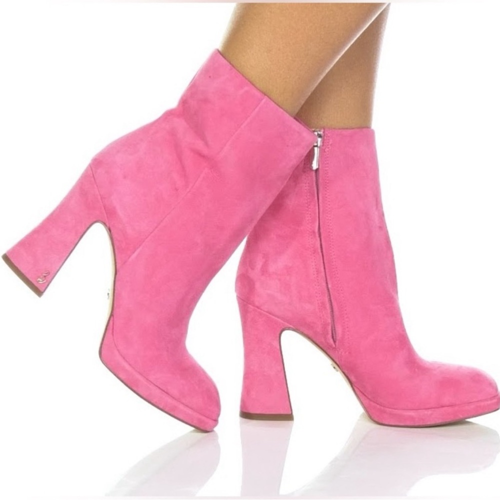 Sam Edelman Jaye Pink Suede Boots 6.5 NEW